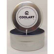 Coolart Special Design Metal Kutulu Kahve Esanslı Mum (Silver)