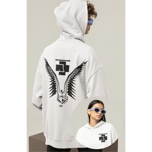 Fuddy Moda Rammstein Sırt Baskılı Kapüşonlu Sweatshirt, Oversize Rock Metal Baskılı Hoodie
