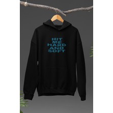 Fuddy Moda Hit Me Hard And Soft Sırt Baskılı Kapüşonlu Sweatshirt,oversize Billie Eilish Baskılı Hoodie