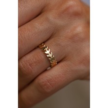 Yenigün Kuyumculuk 14 Ayar Altın Yaprak Dizisi Yüzük