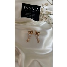 by zena aksesuar Zena Accessories Taşlı Yıldız Küpe