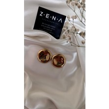 by zena aksesuar Zena Accessories Louisa Altın Çelik Küpe