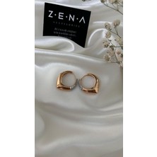 by zena aksesuar Zena Accessories Zirkon Taş Detaylı Akıntı Model Halka Küpe