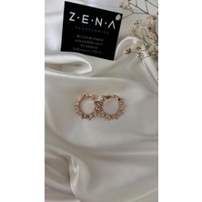 by zena aksesuar Zena Accessories Çivi Model Zirkon Taşlı Küpe