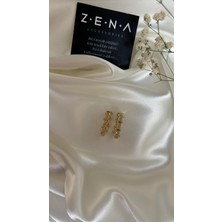 by zena aksesuar Zena Accessories Baqu Model Zirkon Detaylı Küpe