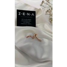 by zena aksesuar Zena Accessories Yılan Figürlü Zirkon Taş Kıkırdak Küpe