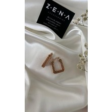 by zena aksesuar Zena Accessories Greek Desenli Kare Küpe