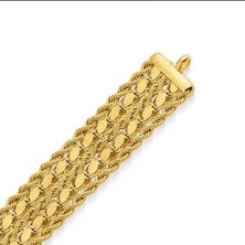 By Milo Jewellery 14 Ayar Halat Çift Sıralı Bileklik
