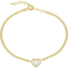 Eva Pırlanta Kalp Bileklik 717015 Gold
