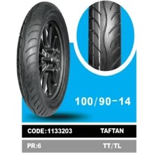 Yasa 100/90-14 Scooter Motosiklet Dış Lastiği Taftan Tubeless 6pr