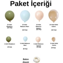 Ata Parti Dünyası ^^ Doğum Günü Konsepti * Okaliptus * Makaron Mavi * Makaron Somon * Sütlü Kahve * 60 Lı Balon Zinciri Parti Seti