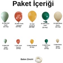 ^^ Doğum Günü Konsepti *Küf Yeşili* Burnt Turuncu*Zerdeçal*Koyu Yeşil*Deniz Kumu* 100 lü Balon Zinciri Parti Seti