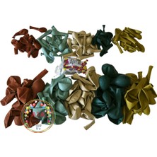 ^^ Doğum Günü Konsepti *Küf Yeşili* Burnt Turuncu*Zerdeçal*Koyu Yeşil*Deniz Kumu* 100 lü Balon Zinciri Parti Seti