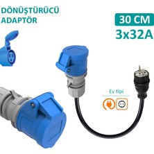 Hgsşarj 30CM, 3X32A 220V Cee ile Çalışan Cihazınızı, 220V Ev Tipi Prize Bağlar. Elektrikli Araç Şarj İstasyonu Dönüştürücü Adaptör