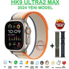 Hk9 Ultra 2 Max  2024 Yeni Model (Watchos 10 Işletim Sitemi Chatgpt Amoled) Gümüş Gri  49 mm