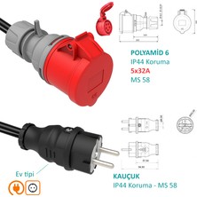 Hgsşarj 5X32A 380V-450V ile Çalışan Cihazınızı, 220V Ev Tipi Prize Bağlar. Elektrikli Araç Şarj Kablosu Dönüştürücü Adaptör