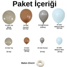 ^^ Doğum Günü Konsepti *Taş Rengi*Karamel*DumanGri*Makaron Mavi* 100 lü Balon Zinciri Parti Seti
