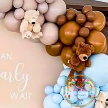 ^^ Doğum Günü Konsepti *Taş Rengi*Karamel*DumanGri*Makaron Mavi* 100 lü Balon Zinciri Parti Seti