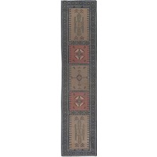 Etnik Bulvar Kırmızı Renkli Uzun Yolluk Hayvan Desenli Iran Sumak Kilimi 95 x 405 cm