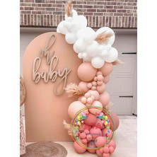 ^^ Doğum Günü Konsepti *Beyaz*Pink Blush*Rose Wood* 100 lü Balon Zinciri Parti Seti