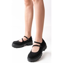 Shemard Siyah Süet Günlük Yüksek Tabanlı Loafer Ayakkabı