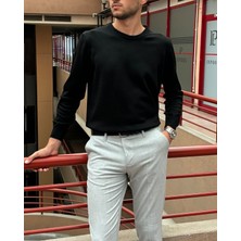 İnpool Erkek, Bisiklet Yaka, Slim Fit, Old Money, Yün-Akrilik Elyaf, Triko Kazak PLTK03