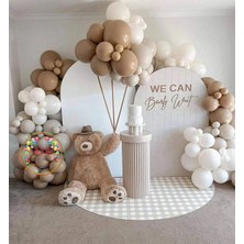 ^^ Doğum Günü Konsepti *Fındık*Deniz Kumu*Beyaz* 100 lü Balon Zinciri Parti Seti