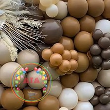 ^^ Doğum Günü Konsepti *Çikolata Kahve*Karamel*Deniz Kumu*Beyaz* 100 lü Balon Zinciri Parti Seti