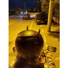 Cadde 3D Kask Için Şeytan Boynuzu -Motosiklet Kask Süsü