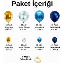 ^^ Doğum Günü Konsepti *Krom Gold*Krom Gümüş*Krom Mavi*Gece Mavisi* 100 lü Balon Zinciri Parti Seti