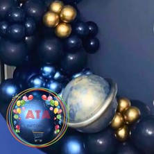 ^^ Doğum Günü Konsepti *Krom Gold*Krom Gümüş*Krom Mavi*Gece Mavisi* 100 lü Balon Zinciri Parti Seti