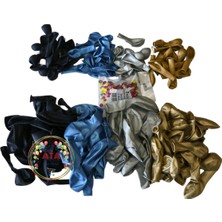 ^^ Doğum Günü Konsepti *Krom Gold*Krom Gümüş*Krom Mavi*Gece Mavisi* 100 lü Balon Zinciri Parti Seti