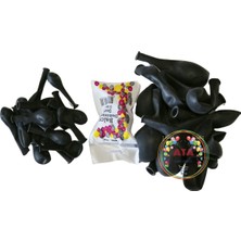 ^^ Doğum Günü Konsepti *Pastel Siyah* 100 lü Balon Zinciri Parti Seti