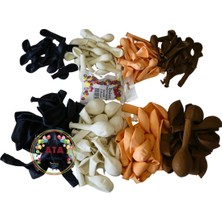 ^^ Doğum Günü Konsepti *Gece Mavisi*Beyaz*Karamel*Makaron-Somon* 100 lü Balon Zinciri Parti Seti