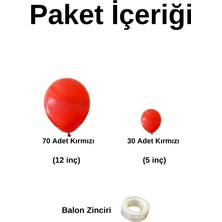 ^^ Doğum Günü Konsepti *Pastel Kırmızı* 100 lü Balon Zinciri Parti Seti