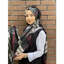 Siyah-Kırmızı Sima Burberry Ekose Şal