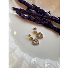 Armina Accessories Kalp Detaylı Çelik Küpe