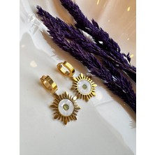 Armina Accessories Sedef Taşlı Çelik Küpe