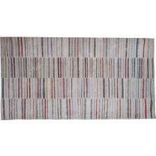 Etnik Bulvar El Dokuma Geometrik Desenli Uzun Yolluk Kilim 220X420 cm