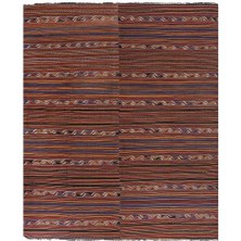 Etnik Bulvar El Dokuma Kilim Çizgi Desenli Halı 277 x 344 cm
