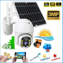 Dts Teknoloji Radex Rx-14 3mp 4K 4g Sim Kartlı Güneş Panel Dual Lens Solar Mikrofon 360 Ptz Güvenlik Kamera