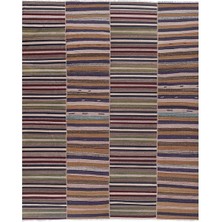Etnik Bulvar El Dokuma Kilim Çizgi Desenli Halı 270X340 cm