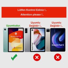 Z-Mobile Redmi Pad Se 11" Tablet Kılıfı Ekran Koruyucu Kalem 3'lü Set Kapaklı Standlı Arkası Sert Transparan Kılıf