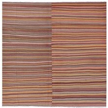 Etnik Bulvar El Dokuma Kilim Çizgi Desenli Halı 285 x 302 cm