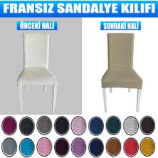 Kılıfsan 6 Adet  Pamuklu Fransız Kumaş Salon Tipi Sandalye Kılıfı & Sandalye Örtüsü Seti