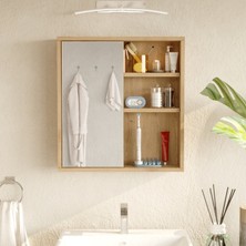 L'occi Concept Dunes Aynalı Lavabo Üstü Banyo Dolabı Raflı Kapaklı 60CM Sepet Ds1-S