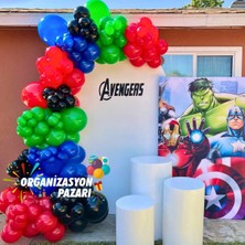 Organizasyon Pazarı Balon Seti Kırmızı-Lacivert-Çim Yeşili-Siyah 100 Lü Balon Zinciri Seti