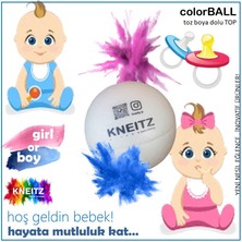 Kneitz Colorball Cinsiyet Belirleme Topu , Baby Shower Top , Cinsiyet Partisi Topu , Toz Boya Dolu Top Pembe