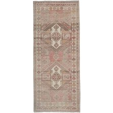 Etnik Bulvar El Dokuma Karapınar Yöresi Geometrik Desenli Uzun Yolluk Halı 157 x 370 cm