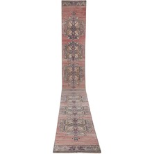 Etnik Bulvar El Dokuma Karapınar Yöresi Geometrik Desenli Uzun Yolluk Halı 85 x 668 cm